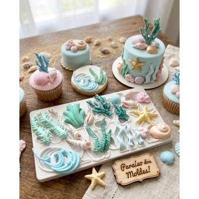Molde de Silicone Confeitaria Biscuit Fundo do Mar Luxo 2255