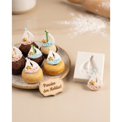 Molde de Silicone Confeitaria Biscuit Mini Barquinho 2342