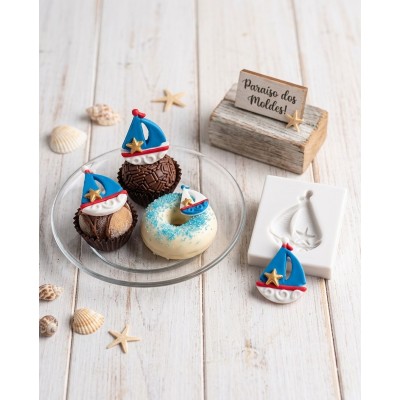 Molde de Silicone Confeitaria Biscuit Mini Barquinho 2342