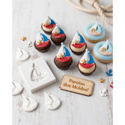 Molde de Silicone Confeitaria Biscuit Mini Barquinho 2342