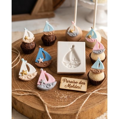 Molde de Silicone Confeitaria Biscuit Mini Barquinho 2342