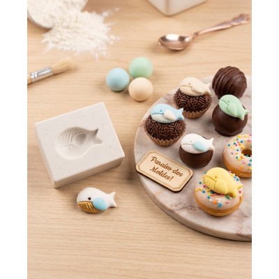 Molde de Silicone Confeitaria Biscuit Mini Baleia 2343