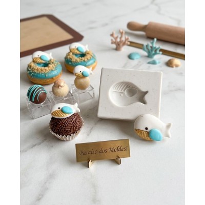 Molde de Silicone Confeitaria Biscuit Mini Baleia 2343