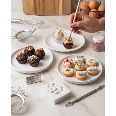 Molde de Silicone Confeitaria Biscuit Kit Miniaturas Praia 2341