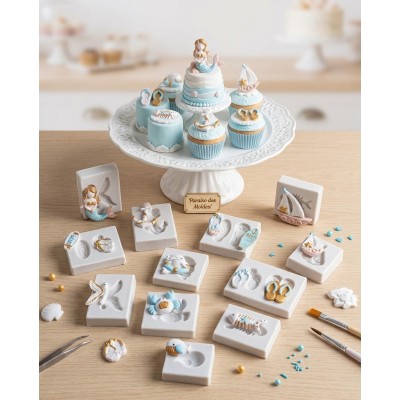 Molde de Silicone Confeitaria Biscuit Kit Miniaturas Praia 2341