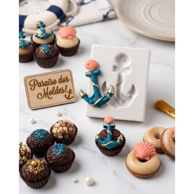 Molde de Silicone Confeitaria Biscuit Âncora Praia 2344