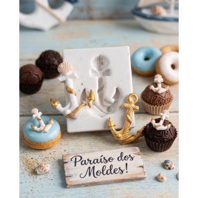 Molde de Silicone Confeitaria Biscuit Âncora Praia 2344