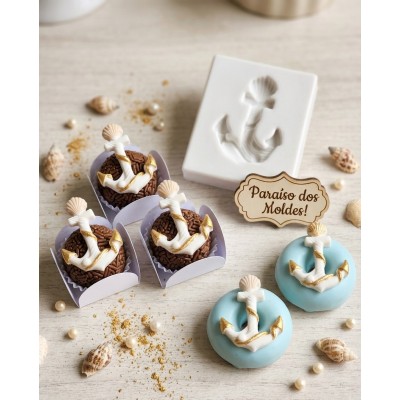 Molde de Silicone Confeitaria Biscuit Âncora Praia 2344