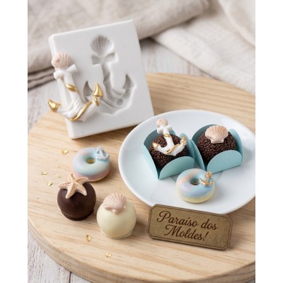 Molde de Silicone Confeitaria Biscuit Âncora Praia 2344