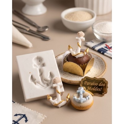 Molde de Silicone Confeitaria Biscuit Âncora Praia 2344