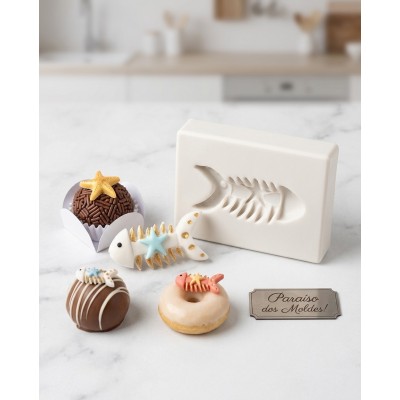 Molde de Silicone Confeitaria Biscuit Espinha de Peixe 2345