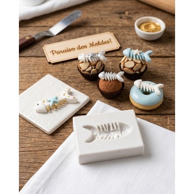 Molde de Silicone Confeitaria Biscuit Espinha de Peixe 2345