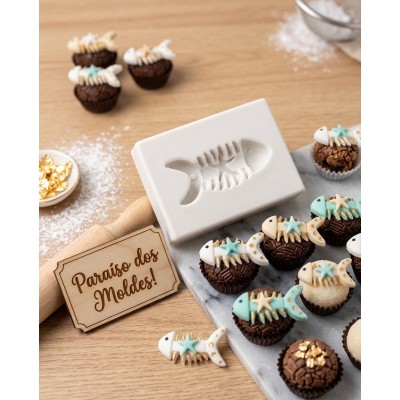 Molde de Silicone Confeitaria Biscuit Espinha de Peixe 2345