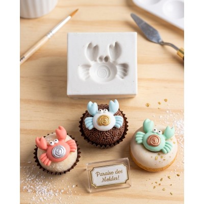 Molde de Silicone Confeitaria Biscuit Siri Praia 2349