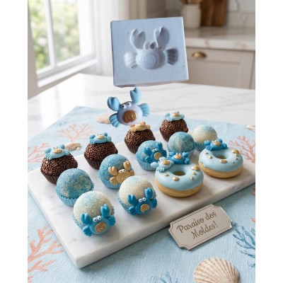 Molde de Silicone Confeitaria Biscuit Siri Praia 2349