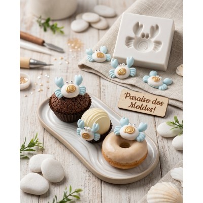 Molde de Silicone Confeitaria Biscuit Siri Praia 2349