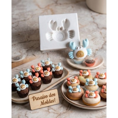 Molde de Silicone Confeitaria Biscuit Siri Praia 2349