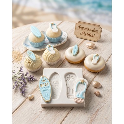 Molde de Silicone Confeitaria Biscuit Sandalia e Prancha 2350