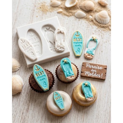Molde de Silicone Confeitaria Biscuit Sandalia e Prancha 2350