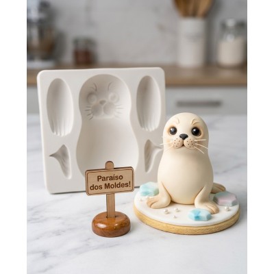 Molde de Silicone Leão Marinho 2406 Confeitaria Biscuit