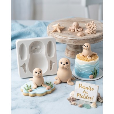Molde de Silicone Leão Marinho 2406 Confeitaria Biscuit