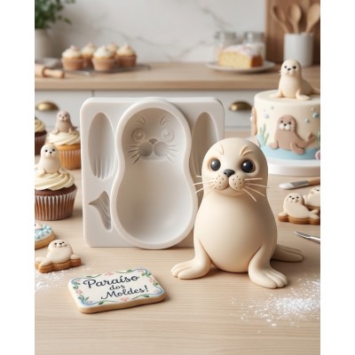 Molde de Silicone Leão Marinho 2406 Confeitaria Biscuit