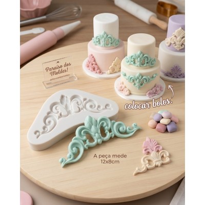 Molde de Silicone Arabesco Coroa - 251