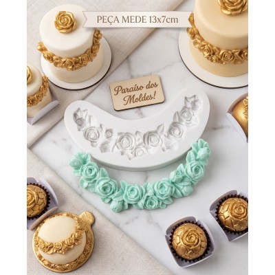 Molde de Silicone Ramo De Rosas - 258
