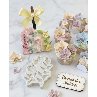 Molde de Silicone Confeitaria Biscuit Floral Romântico 2267