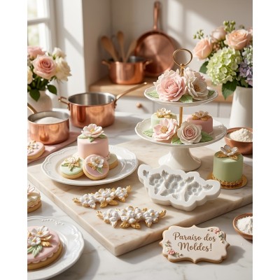 Molde de Silicone Confeitaria Biscuit Arabesco Delicado 2222