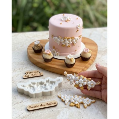 Molde de Silicone Confeitaria Biscuit Arabesco Delicado 2222