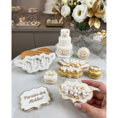 Molde de Silicone Confeitaria Biscuit Arabesco Delicado 2222