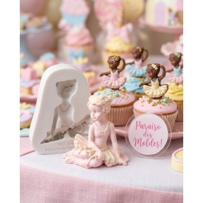 Molde De Silicone Bailarina Sentada De Lado - 354