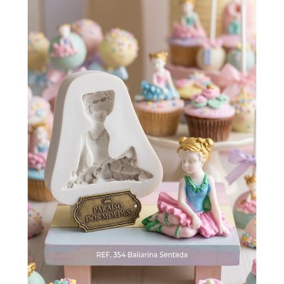 Molde De Silicone Bailarina Sentada De Lado - 354