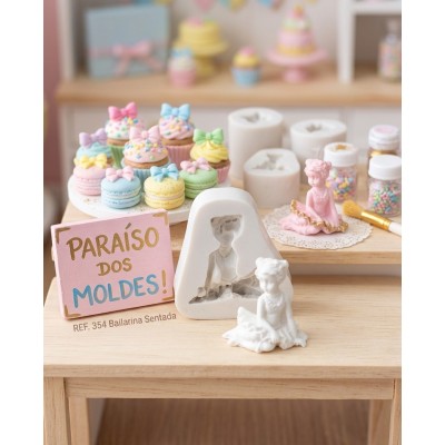 Molde De Silicone Bailarina Sentada De Lado - 354