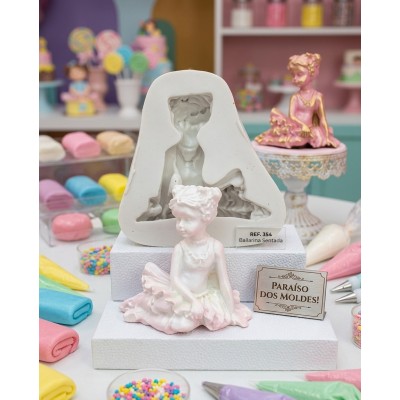 Molde De Silicone Bailarina Sentada De Lado - 354