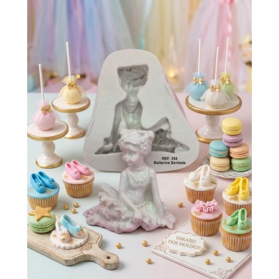 Molde De Silicone Bailarina Sentada De Lado - 354