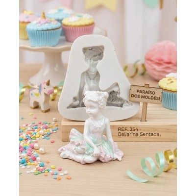Molde De Silicone Bailarina Sentada De Lado - 354