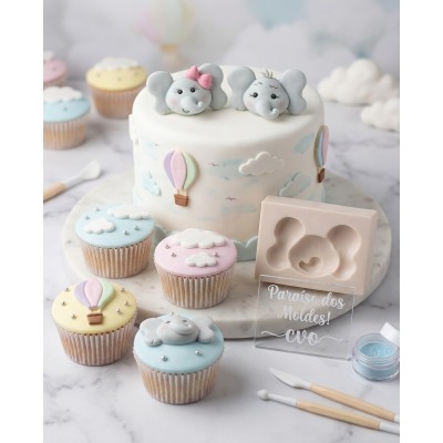 Molde de Silicone Carinha Elefante Fofucha - 1174