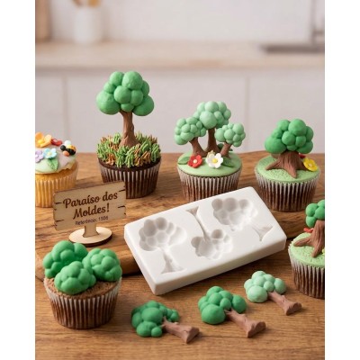 Molde de Silicone para Confeitaria Árvores