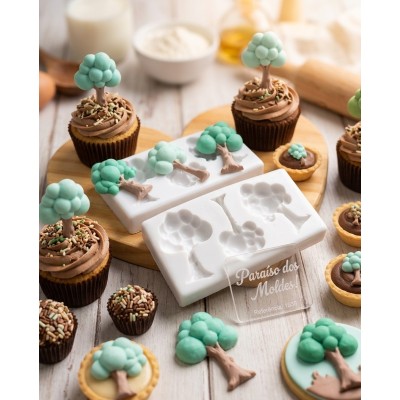 Molde de Silicone para Confeitaria Árvores