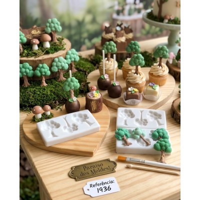Molde de Silicone para Confeitaria Árvores