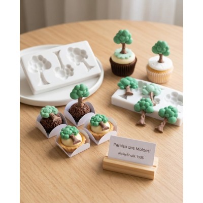 Molde de Silicone para Confeitaria Árvores