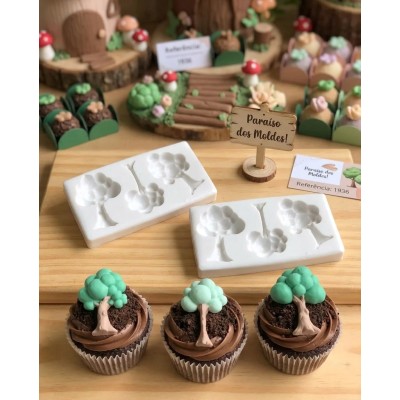 Molde de Silicone para Confeitaria Árvores