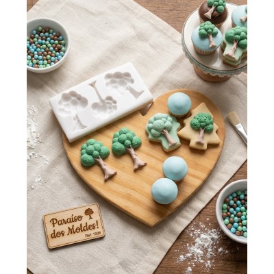 Molde de Silicone para Confeitaria Árvores