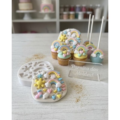 Molde de Silicone Chuva De Amor Feliz - 113