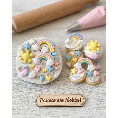 Molde de Silicone Chuva De Amor Feliz - 113