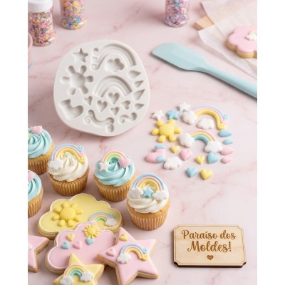 Molde de Silicone Chuva De Amor Feliz - 113