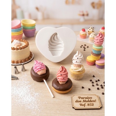 Molde de Silicone Casquinha De Sorvete - 852
