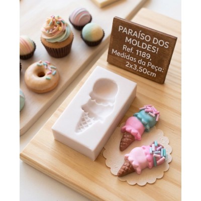 Molde De Silicone Sorvete Duplo - 1189